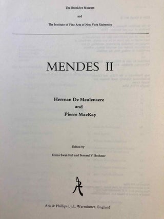 Mendes I & II, with: Addenda and Errata & Additional Bibliography and Abbreviations, loosely added (complete set)[newline]M7087-20.jpg