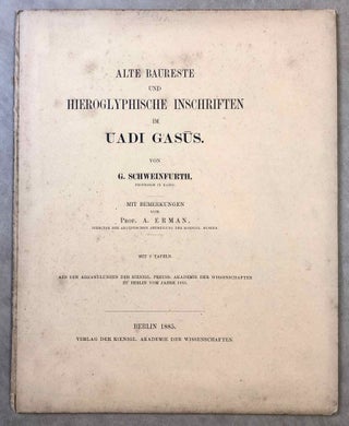 Item #M7096 Alte Baureste und hieroglyphische Inschriften im Uadi Gasus. Mit Bemerkungen von A....
