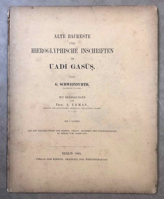 Item #M7096a Alte Baureste und hieroglyphische Inschriften im Uadi Gasus. Mit Bemerkungen von A....
