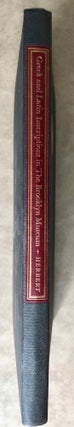 Item #M7117 Greek and Latin Inscriptions in the Brooklyn Museum. HERBERT Kevin