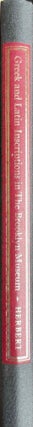 Item #M7117a Greek and Latin Inscriptions in the Brooklyn Museum. HERBERT Kevin
