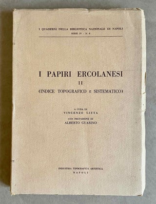 Item #M7120 I papiri ercolanesi II (indice topografico e sistematico). LITTA Vincenzo, a cura di[newline]M7120-00.jpeg