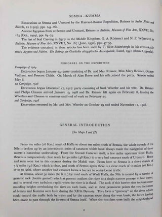 Second cataract forts. Vol. I: Semna - Kumma, excavated by George Andrew Reisner. Vol. II: Uronarti; Shalfak; Mirgissa, excavated by George Andrew Reisner and Noel F. Wheeler (complete set)