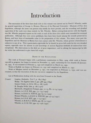 Second cataract forts. Vol. I: Semna - Kumma, excavated by George Andrew Reisner. Vol. II: Uronarti; Shalfak; Mirgissa, excavated by George Andrew Reisner and Noel F. Wheeler (complete set)