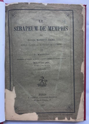 Item #M7160 Le Sérapéum de Memphis. Publié d'après le manuscrit de l'auteur par G. Maspéro....[newline]M7160.jpg