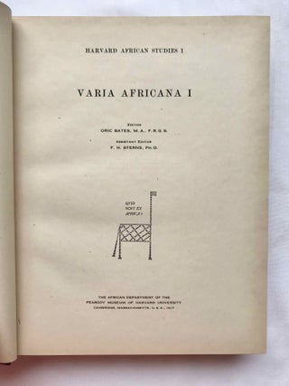 Varia Africana, Vol. I
