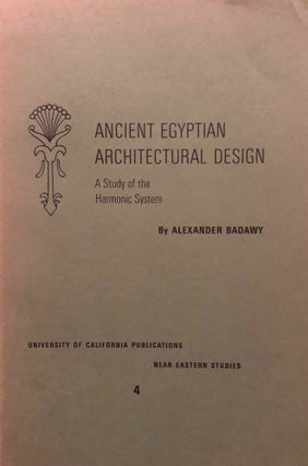 Item #M7171 Ancient Egyptian architectural design. A study of the harmonic system. BADAWY Alexander[newline]M7171.jpg
