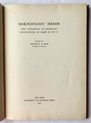 Soknopaiou Nesos. The University of Michigan Excavations at Dimê in 1931-32.[newline]M7181-02.jpg