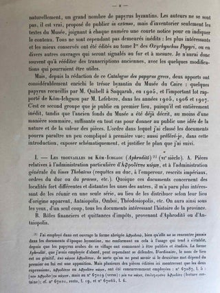 Papyrus grecs d'époque byzantine. Tome I, fasc. 1 & 2, complete in itself (Catalogue Général du Musée du Caire, Nos 67001-67089 & 67089-67124)
