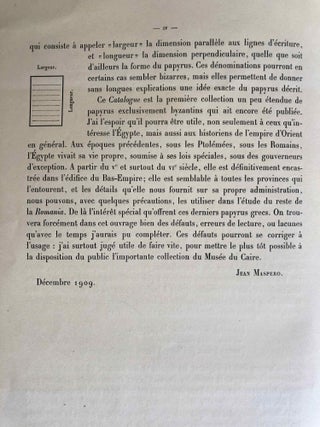 Papyrus grecs d'époque byzantine. Tome I, fasc. 1 & 2, complete in itself (Catalogue Général du Musée du Caire, Nos 67001-67089 & 67089-67124)