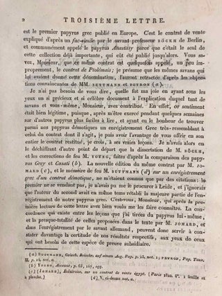 Lettres à M. Letronne ... sur les papyrus bilingues et grecs, et sur quelques autres monumens gréco-égyptiens du Musée d'antiquités de l'Université de Leide[newline]M7185-07.jpg