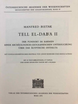 Tell el-Dab'a II: Der Fundort im Rahmen einer arch&auml;ologisch-geographischen Untersuchung &uuml;ber das &auml;gyptische Ostdelta. Main volume + Plans (complete in itself)[newline]M7189-01.jpg
