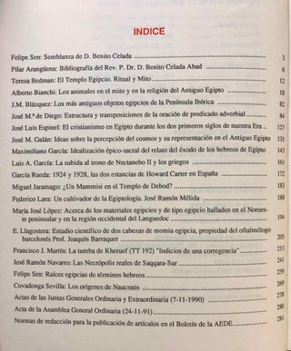 Boletin de la asociacion española de egiptologia, No 3 (1991): Volumen homenaje al Rev. P.D. Benito Celada Abad[newline]M7190-01.jpg