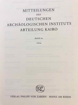 Mitteilungen des Deutschen Archäologischen Instituts Abteilung Kairo (MDAIK). Band 60 (2004).[newline]M7192-01.jpg