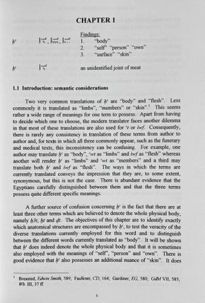 Studies in Ancient Egyptian Anatomical Terminology