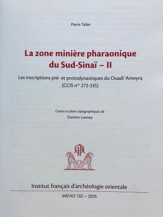 La zone minière pharaonique du Sud-Sinaï - II: Les inscriptions pré- et protodynastiques du Ouadi 'Ameyra (CCIS nos 273-335)[newline]M7200-01.jpg
