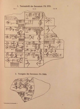 Vorderasiatische Schriftdenkmäler der königlichen Museen zu Berlin. Heft 1 (1907) to Heft 16 (1917), including the complete edition of the Amarna Tontafeln by Otto Schroeder in Hefte XI/1, XI/2 and XII. 16 fascicles.