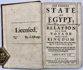 The present state of Egypt. Or: A new relation of a late voyage into the kingdom, performed in the years 1672 and 1673.[newline]M7209-02.jpg