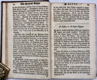 The present state of Egypt. Or: A new relation of a late voyage into the kingdom, performed in the years 1672 and 1673.[newline]M7209-11.jpg