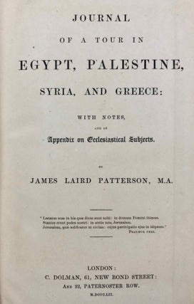 Journal of a Tour in Egypt, Palestine, Syria and Greece with Notes and an Appendix on Ecclesiastical Subjects[newline]M7211-03.jpg