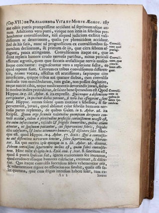 De Praesagienda Vita et Morte Aegrotantium. Libri septem. In quibus ars tota hippocratica praedicendi in aegrotis varios morborum eventus cum ex veterum Medicorum dogmatis, tum ex longa accurataq. observatione, nova methodo elucescit (translation: The Presages of Life and Death in Diseases in Seven Books, in which the Whole Hippocratic Method of Predicting the Various Terminations and Events of Diseases is Illustrated)