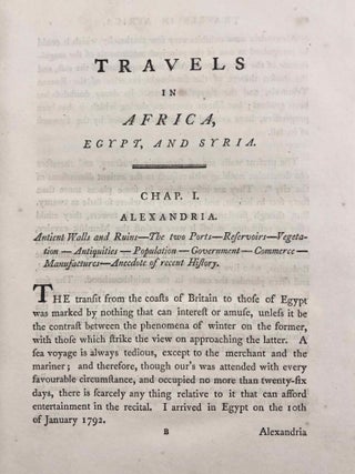 Travels in Africa, Egypt, and Syria, from the year 1792 to 1798[newline]M7223-28.jpg