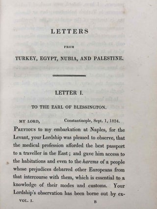 Travels in Turkey, Egypt, Nubia and Palestine in 1824, 1825, 1826 and 1827. 2 volumes (complete set)[newline]M7234-15.jpg