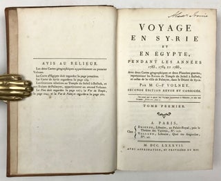 Voyage en Syrie et en Egypte, pendant les années 1783, 1784 et 1785. 2 volumes (complete set)[newline]M7236-04.jpg