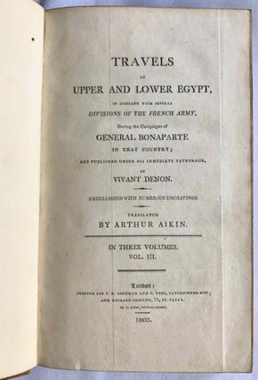 Travels in Upper and Lower Egypt. 3 volumes (complete set)[newline]M7244-15.jpg