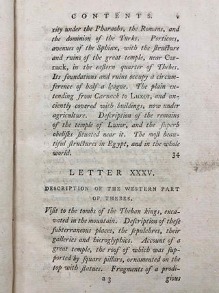 Letters on Egypt. Containing a Parallel between the Manners of its Ancient and Modern Inhabitants, its Commerce, Agriculture, Government and Religion. With the Descent of Lewis IX at Damietta, extracted from Joinville and Arabian authors. Translated from the French. 2 volumes (complete set)[newline]M7255-18.jpg