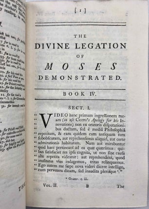 The Divine Legation of Moses. 3 volumes (complete set)[newline]M7264-09.jpg