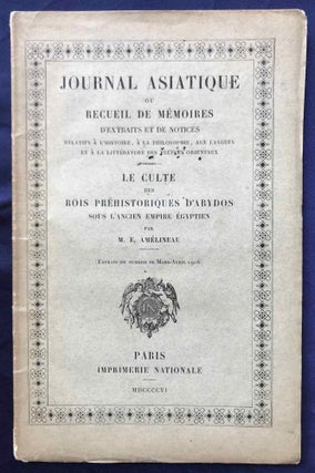 Item #M7280 Le culte des rois préhistoriques d'Abydos sous l'Ancien Empire égyptien....
