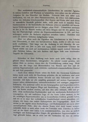 Ärztliches aus griechischen Papyrus-Urkunden. Bausteine zu einer medizinischen Kulturgeschichte des Hellenismus.