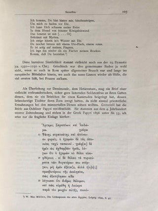 Ärztliches aus griechischen Papyrus-Urkunden. Bausteine zu einer medizinischen Kulturgeschichte des Hellenismus.