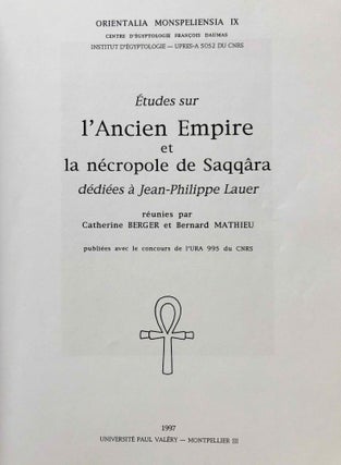 Etudes sur l'Ancien Empire et la nécropole de Saqqâra dédiées à Jean-Philippe Lauer. 2 volumes (complete set)[newline]M7299-12.jpg