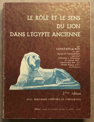 Item #M7300 Le rôle et le sens du lion dans l'Egypte ancienne. 2ième édition avec nouveaux...[newline]M7300.jpg