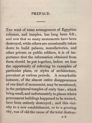 The architecture of ancient Egypt; in which the columns are arranged in orders, and the temples classified; with remarks on the early progress of architecture, etc. Text volume.[newline]M7302-03.jpeg