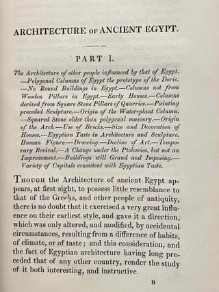 The architecture of ancient Egypt; in which the columns are arranged in orders, and the temples classified; with remarks on the early progress of architecture, etc. Text volume.[newline]M7302-11.jpeg