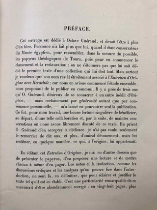 L'entretien d'Origène avec Héraclide et les évêques ses collègues sur le Père, le Fils et l'Ame