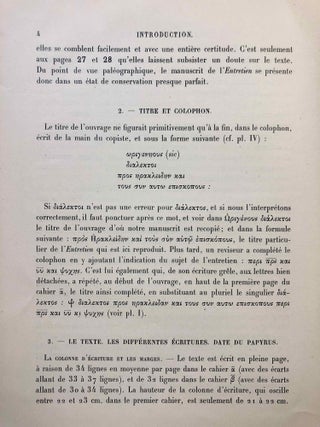 L'entretien d'Origène avec Héraclide et les évêques ses collègues sur le Père, le Fils et l'Ame