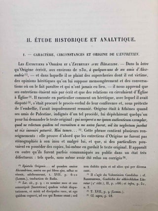 L'entretien d'Origène avec Héraclide et les évêques ses collègues sur le Père, le Fils et l'Ame