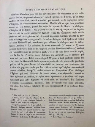 L'entretien d'Origène avec Héraclide et les évêques ses collègues sur le Père, le Fils et l'Ame