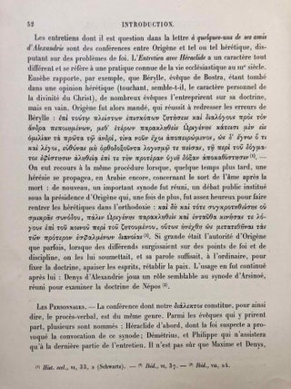 L'entretien d'Origène avec Héraclide et les évêques ses collègues sur le Père, le Fils et l'Ame