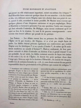 L'entretien d'Origène avec Héraclide et les évêques ses collègues sur le Père, le Fils et l'Ame