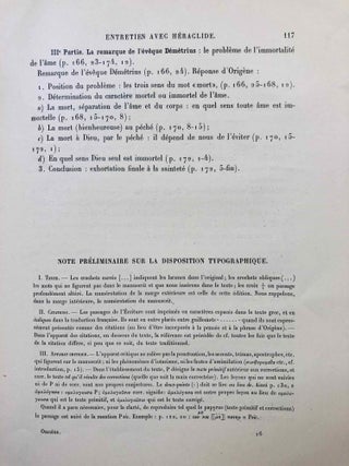 L'entretien d'Origène avec Héraclide et les évêques ses collègues sur le Père, le Fils et l'Ame