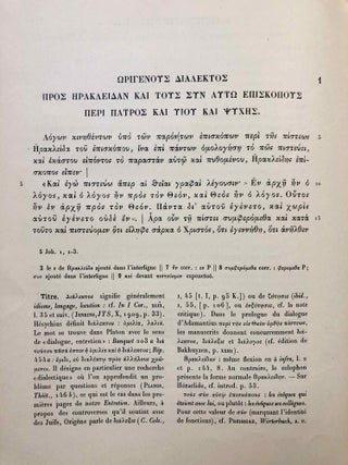 L'entretien d'Origène avec Héraclide et les évêques ses collègues sur le Père, le Fils et l'Ame