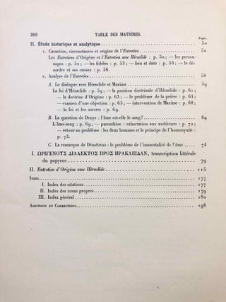 L'entretien d'Origène avec Héraclide et les évêques ses collègues sur le Père, le Fils et l'Ame