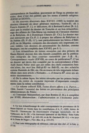 Documents épistolaires du Palais de Mari. Tome I.