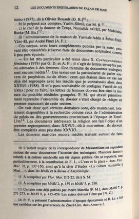 Documents épistolaires du Palais de Mari. Tome I.