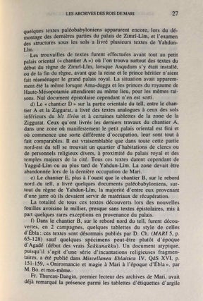 Documents épistolaires du Palais de Mari. Tome I.